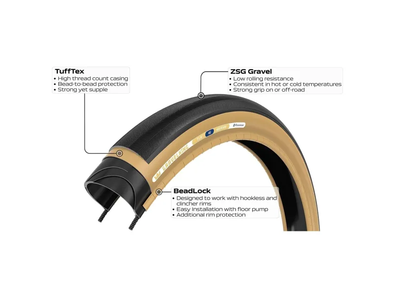 Panaracer Gravelking Slick TLR 700c Gravel Tyre in Black-2