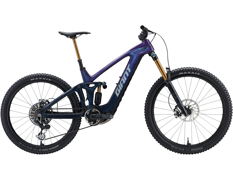 Balfes Bikes Giant Reign Advanced E+ 0 Electric Full Suspension Mountain Bike 2026 in Purple Haze/Metallic Navy | Free postage over £30, £10 off first order, price match & 0% finance.