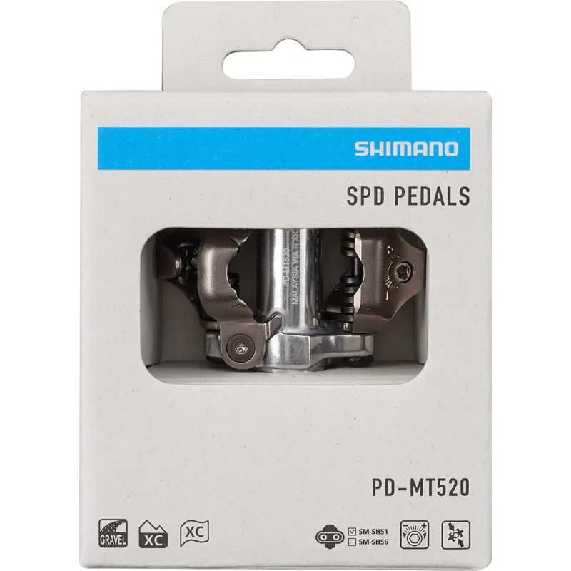 Shimano PD-MT520 SPD Pedals In Silver-10