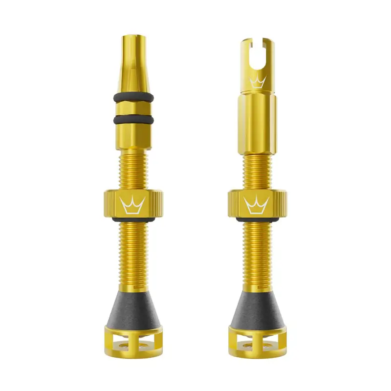 Balfes Bikes Peaty's Holeshot Fast Flow Tubeless Valves 42mm in Gold | Free postage over £30, £10 off first order, price match & 0% finance.