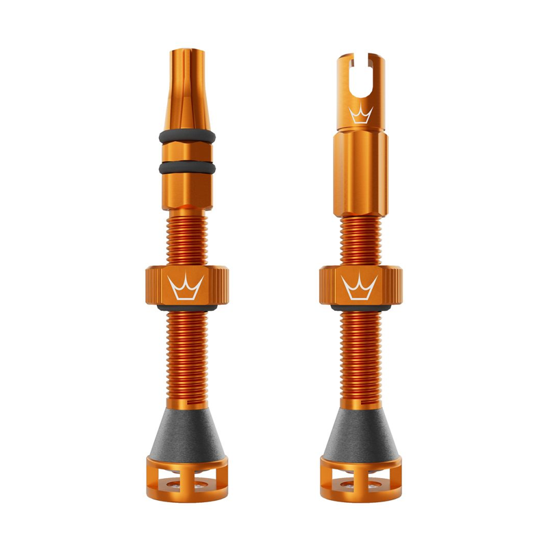 Balfes Bikes Peaty's Holeshot Fast Flow Tubeless Valves 42mm in Mango | Free postage over £30, £10 off first order, price match & 0% finance.