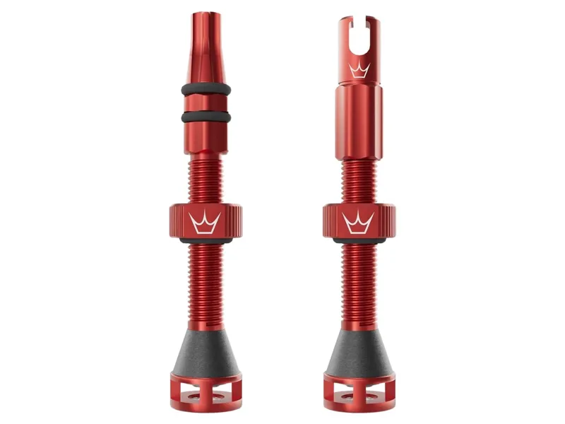 Peaty's Holeshot Fast Flow Tubeless Valves 42mm in Red