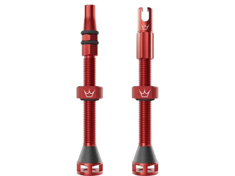 Peaty's Holeshot Fast Flow Tubeless Valves 60mm in Red