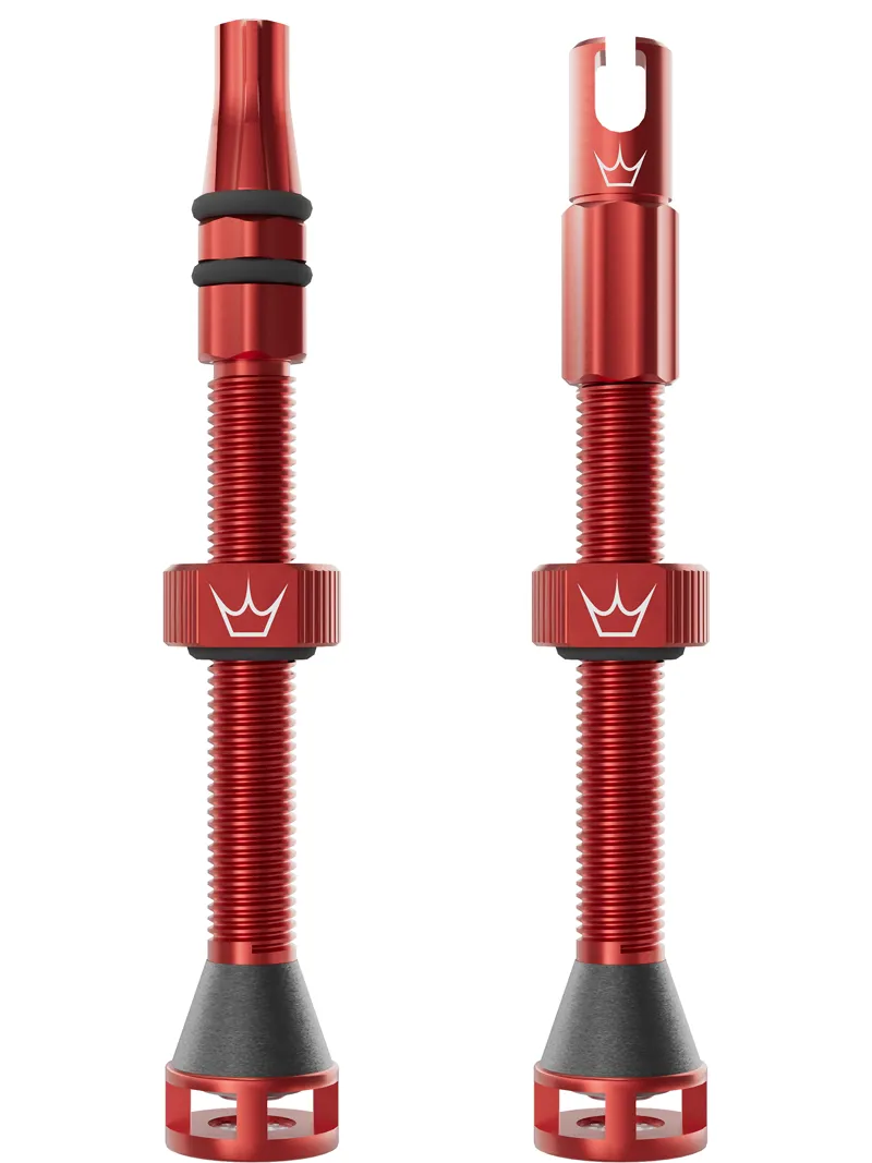 Peaty's Holeshot Fast Flow Tubeless Valves 60mm in Red
