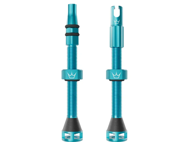Peaty's Holeshot Fast Flow Tubeless Valves 60mm in Turquoise