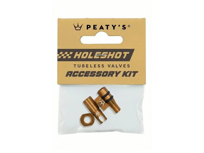 Peaty's Holeshot Tubeless Valves Accessory Kit in Bourbon