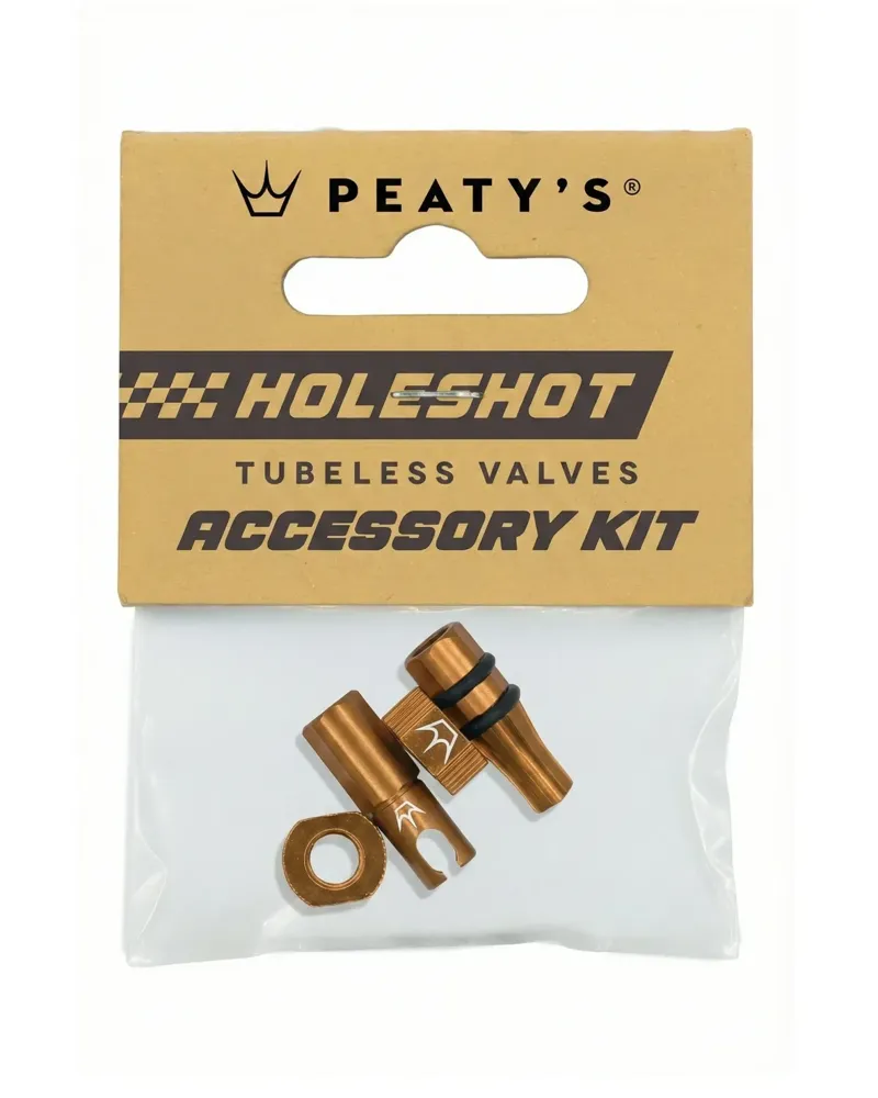 Peaty's Holeshot Tubeless Valves Accessory Kit in Bourbon