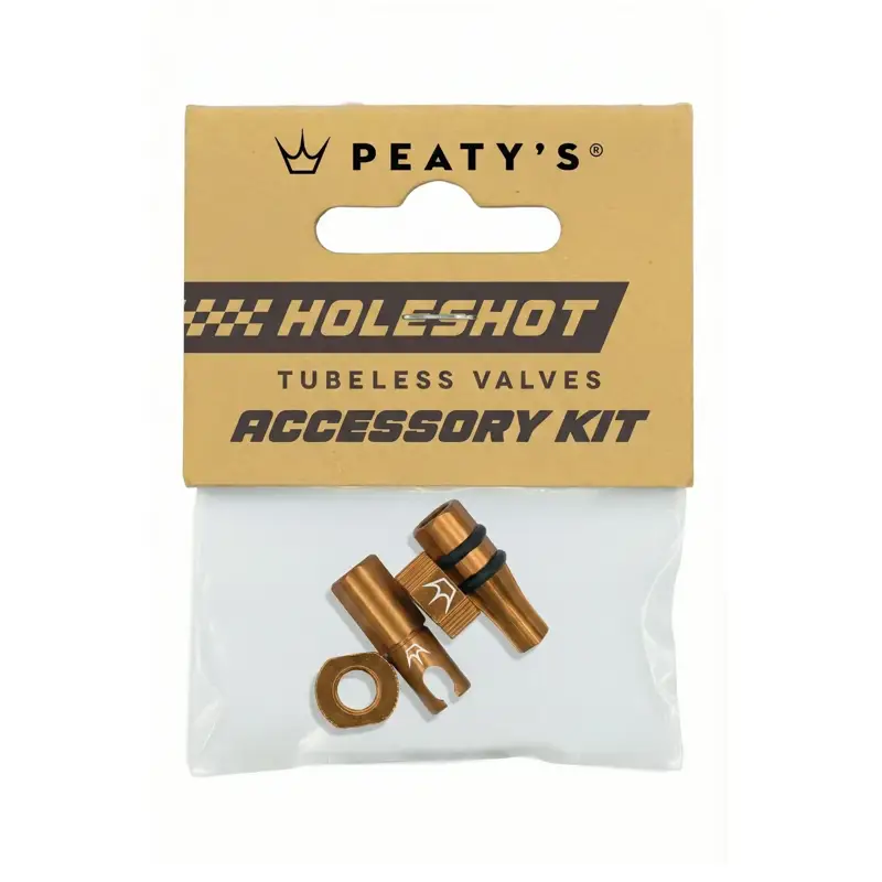 Balfes Bikes Peaty's Holeshot Tubeless Valves Accessory Kit in Bourbon | Free postage over £30, £10 off first order, price match & 0% finance.