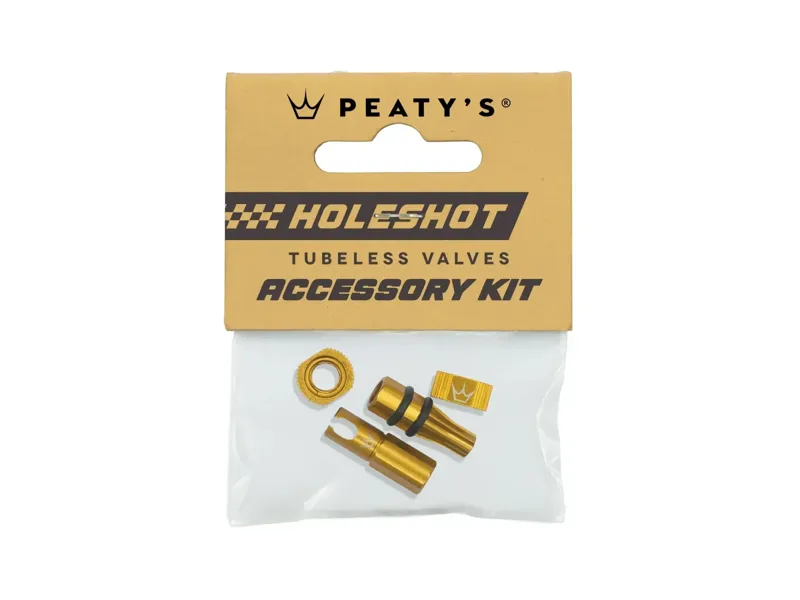 Peaty's Holeshot Tubeless Valves Accessory Kit in Gold