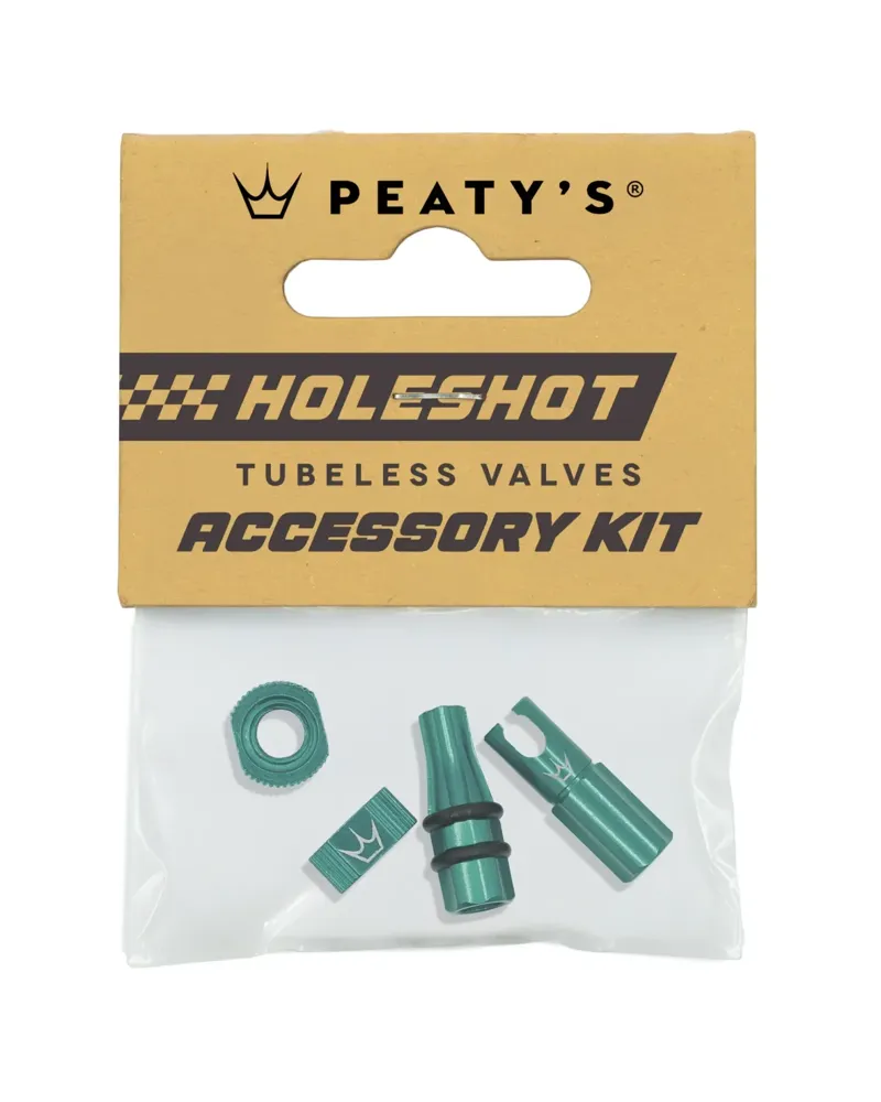Peaty's Holeshot Tubeless Valves Accessory Kit in Jade