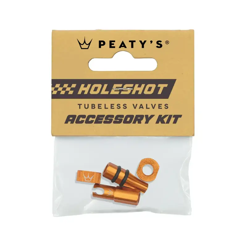 Balfes Bikes Peaty's Holeshot Tubeless Valves Accessory Kit in Mango | Free postage over £30, £10 off first order, price match & 0% finance.