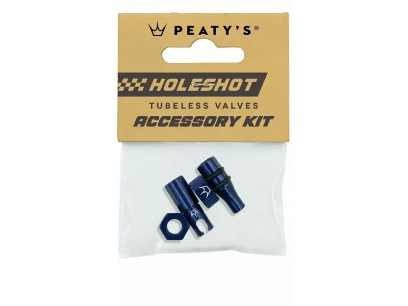 Peaty's Holeshot Tubeless Valves Accessory Kit in Navy