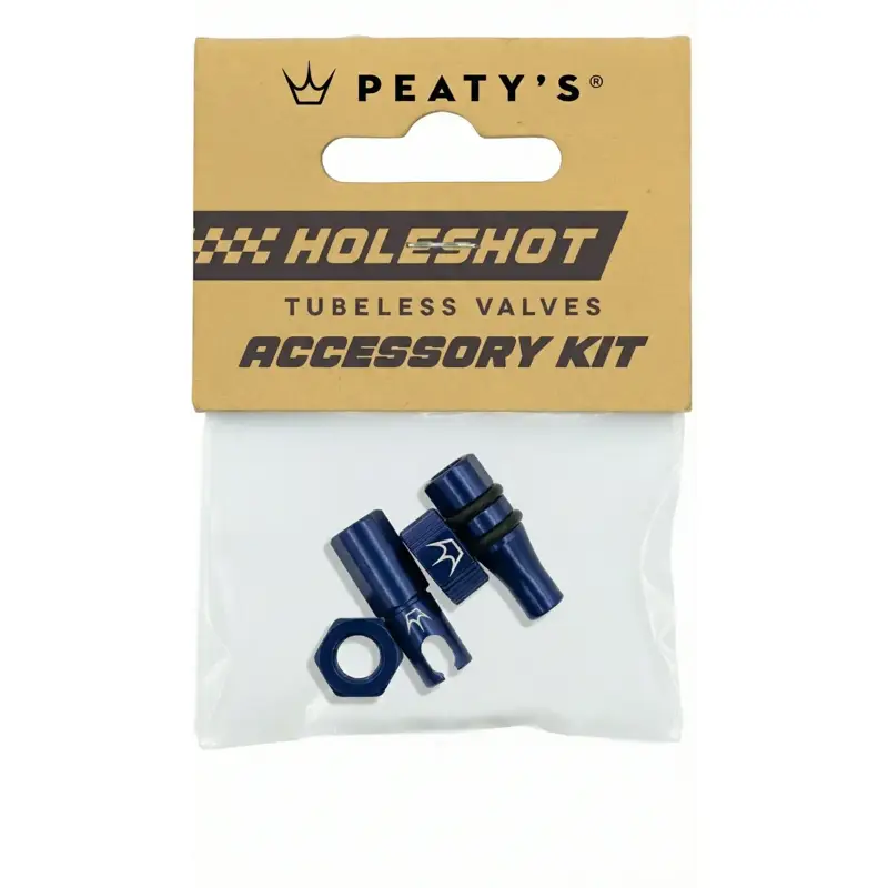 Balfes Bikes Peaty's Holeshot Tubeless Valves Accessory Kit in Navy | Free postage over £30, £10 off first order, price match & 0% finance.
