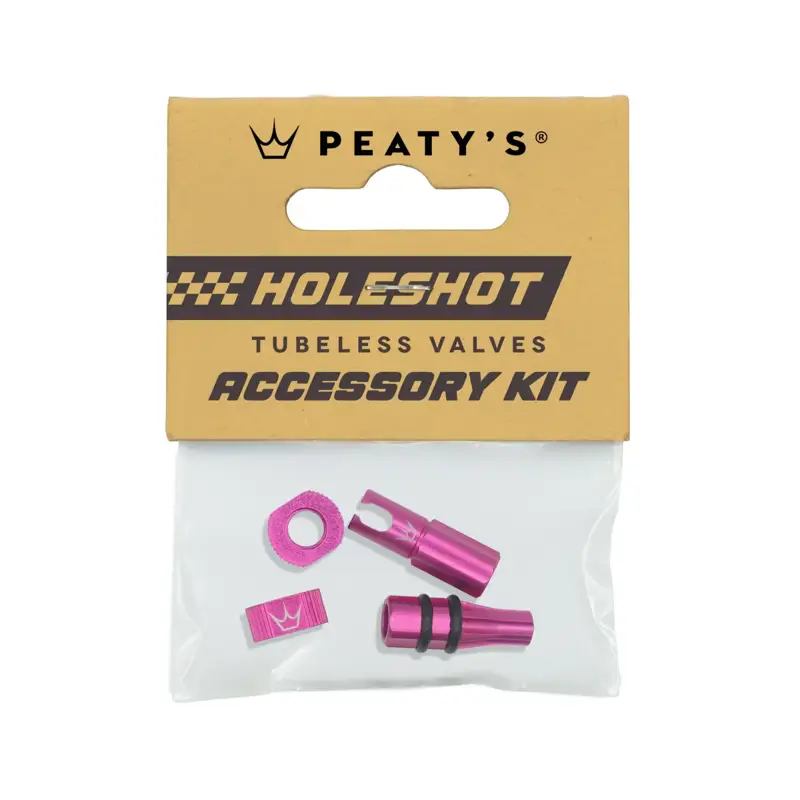 Balfes Bikes Peaty's Holeshot Tubeless Valves Accessory Kit in Punch | Free postage over £30, £10 off first order, price match & 0% finance.
