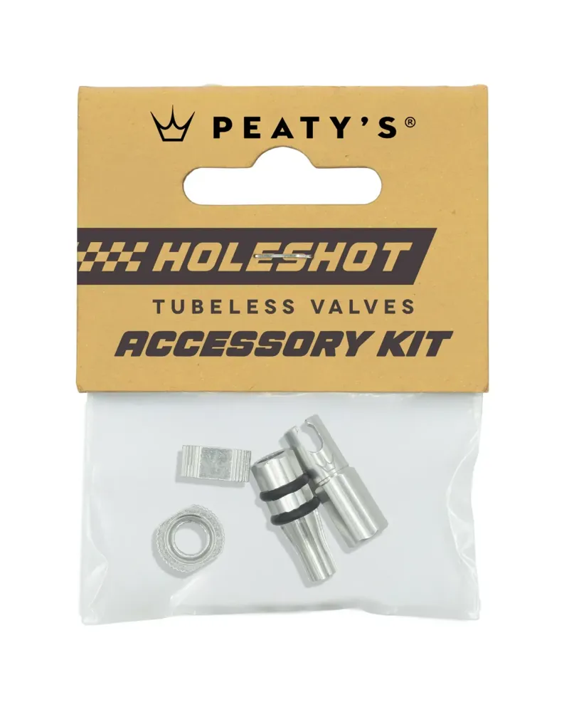Peaty's Holeshot Tubeless Valves Accessory Kit in Silver