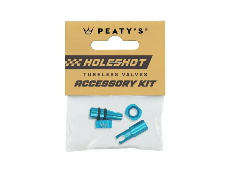 Peaty's Holeshot Tubeless Valves Accessory Kit in Turquoise