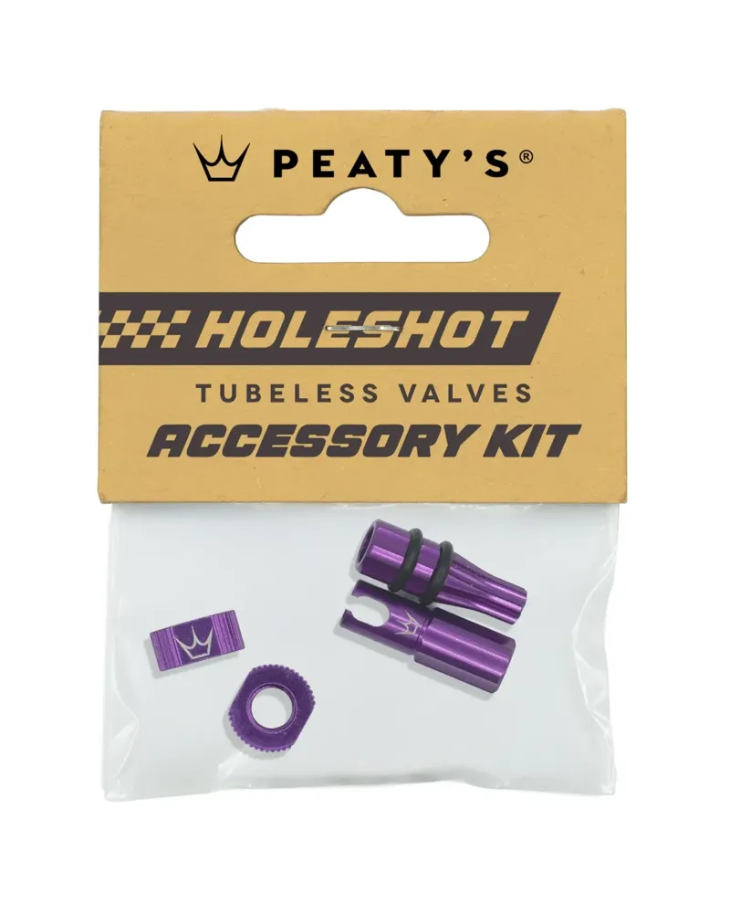 Peaty's Holeshot Tubeless Valves Accessory Kit in Violet