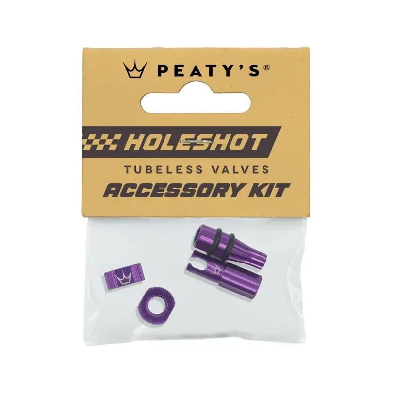 Balfes Bikes Peaty's Holeshot Tubeless Valves Accessory Kit in Violet | Free postage over £30, £10 off first order, price match & 0% finance.