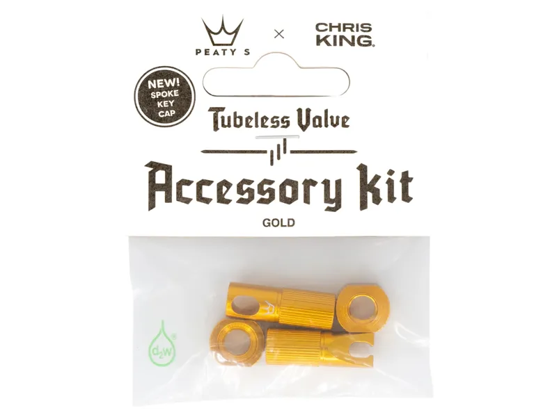 Peaty's x Chris King Tubeless Valve Accessory Kit in Gold