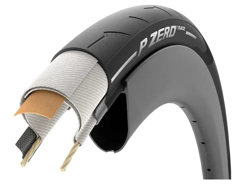 Pirelli P Zero Race 700x26-30c Tyre in Black/Red-2