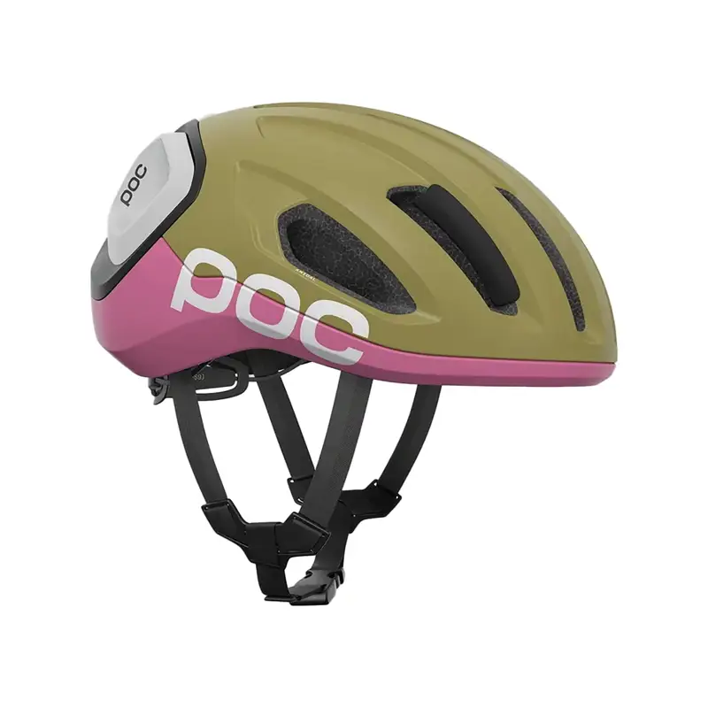 Balfes Bikes POC Amidal MIPS Road Helmet in Olivine Green/Thulite Pink | Free postage over £30, £10 off first order, price match & 0% finance.