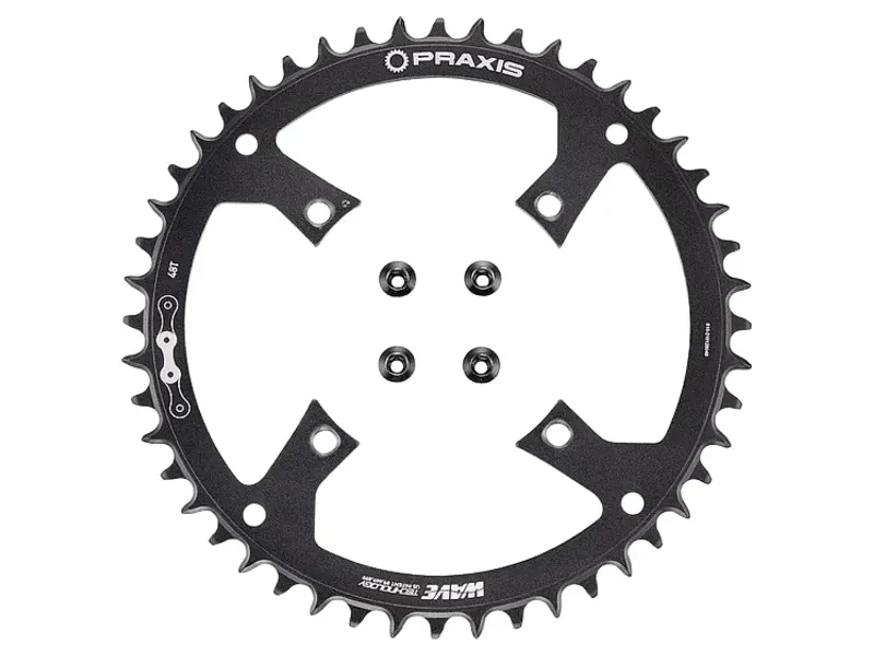 Praxis Works 48T Wave-Tooth Chainring 104-BCD Spider 10/11 speed in Black