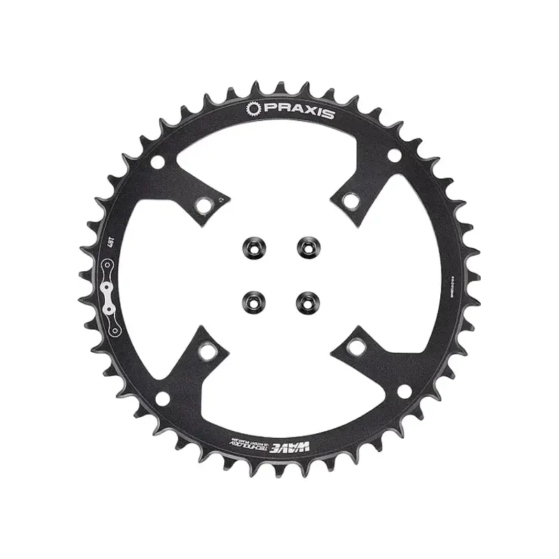 Balfes Bikes Praxis Works 48T Wave-Tooth Chainring 104-BCD Spider 10/11 speed in Black | Free postage over £30, £10 off first order, price match & 0% finance.