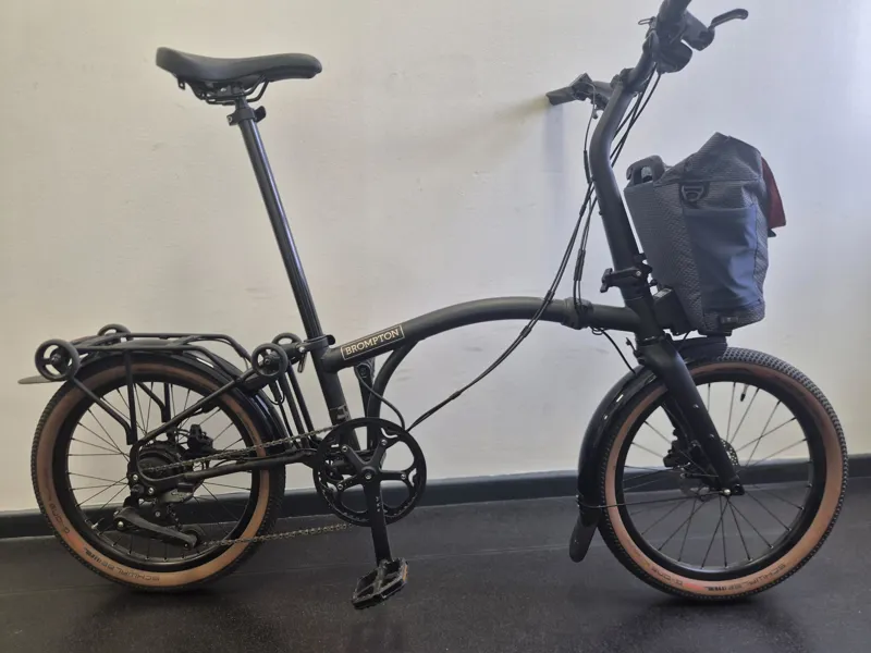 EX DEMO Brompton Electric G Line with Roller Frame 4 Speed Folding Bike Large 2027 in Space Black