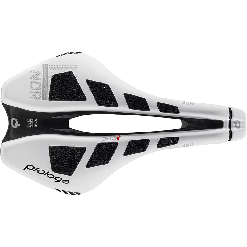 Balfes Bikes Prologo Dimension NDR PAS Nack 143 Saddle in White-Black | Free postage over £30, £10 off first order, price match & 0% finance.