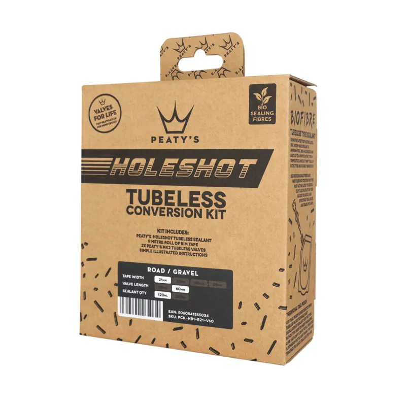Peaty's Holeshot Tubeless Conversion Kit - Road/Gravel - 21mm in Black