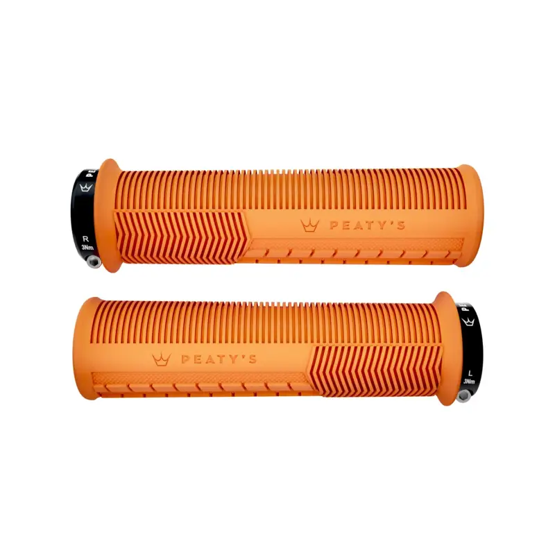 Balfes Bikes Peaty's Monarch Mushroom Grip Thick - 32-34mm in Mango | Free postage over £30, £10 off first order, price match & 0% finance.