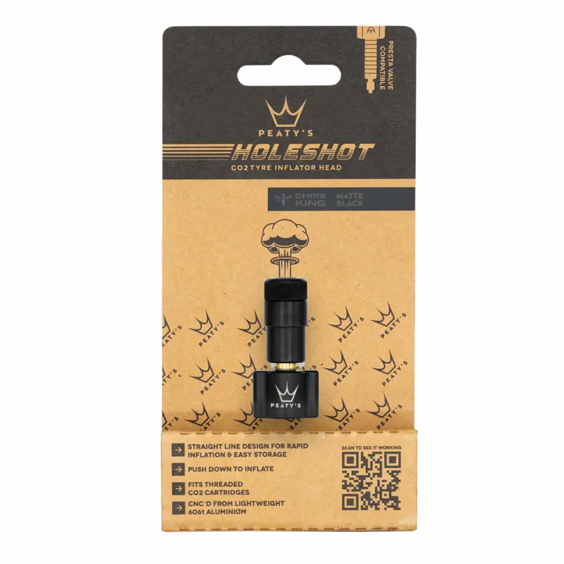Peaty's Holeshot CO2 Tyre Inflator Head in Black-1