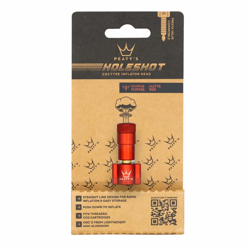 Peaty's Holeshot CO2 Tyre Inflator Head in Red-1