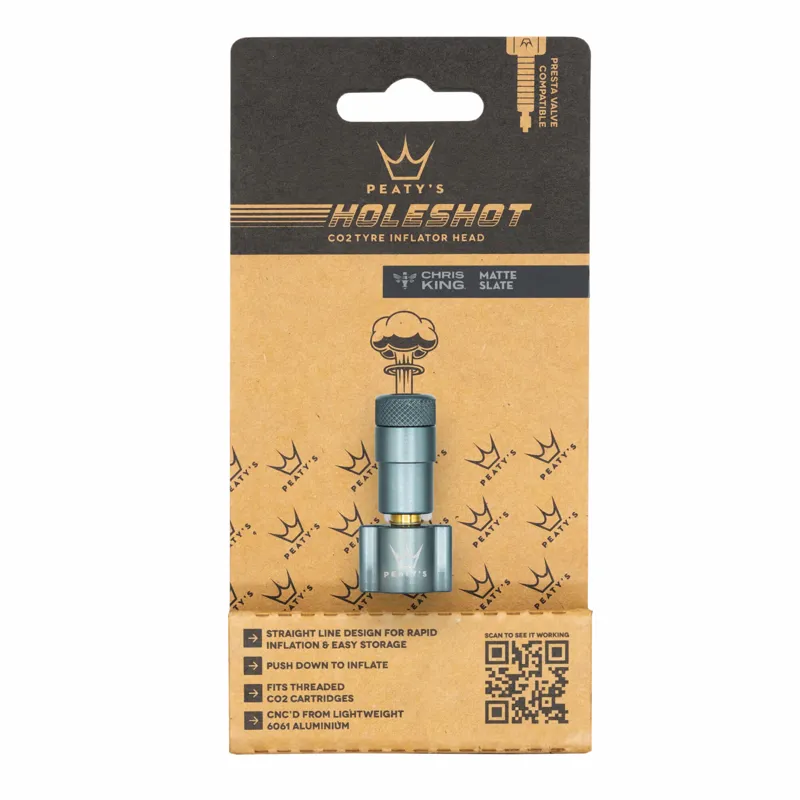 Peaty's Holeshot CO2 Tyre Inflator Head in Slate-1