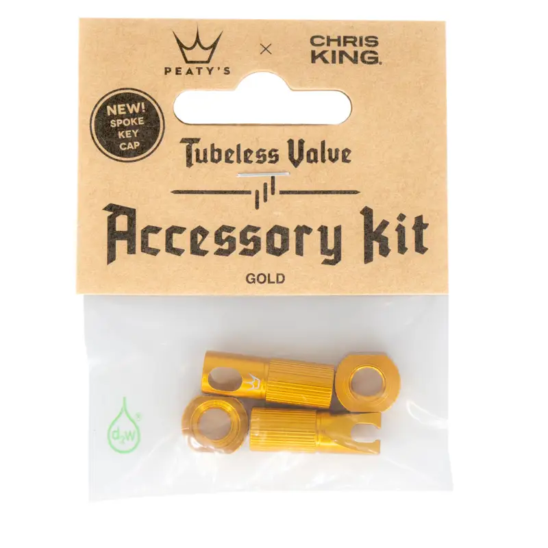 Balfes Bikes Peaty's x Chris King Tubeless Valve Accessory Kit in Gold | Free postage over £30, £10 off first order, price match & 0% finance.