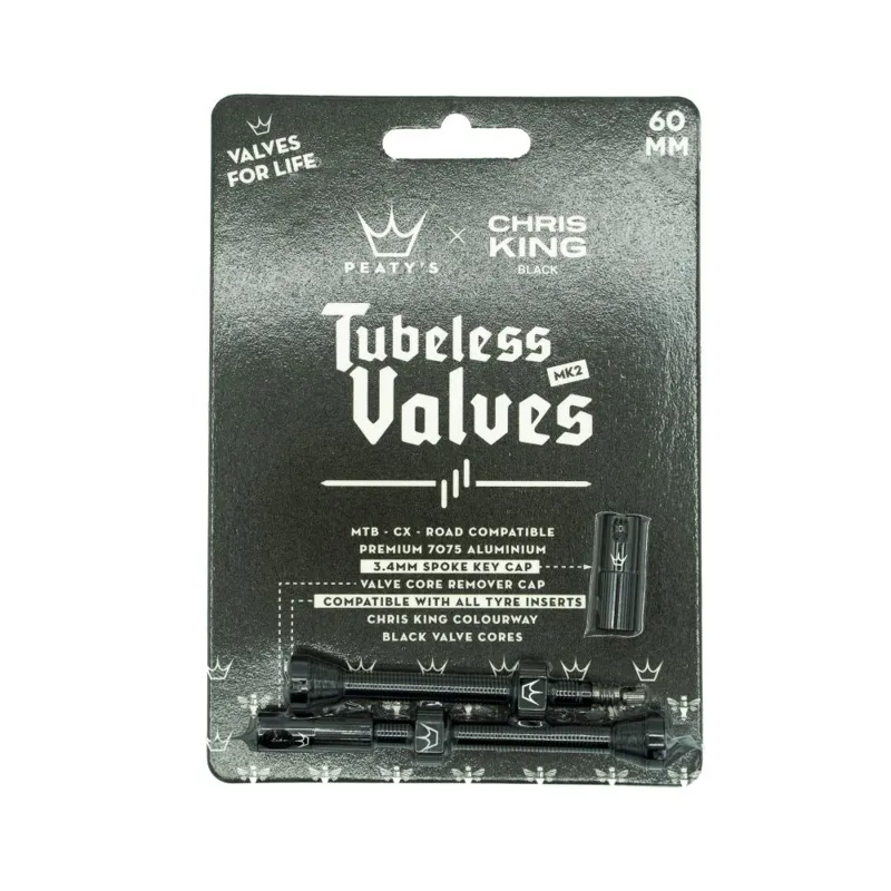 Peaty's x Chris King Tubeless MK2 Valves 42-80mm in Turquoise-1
