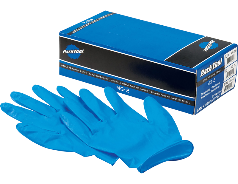Balfes Bikes Park Tool Madison MG-3L Nitrile Mechanics Gloves 100 Pack in Blue | Free postage over £30, £10 off first order, price match & 0% finance.