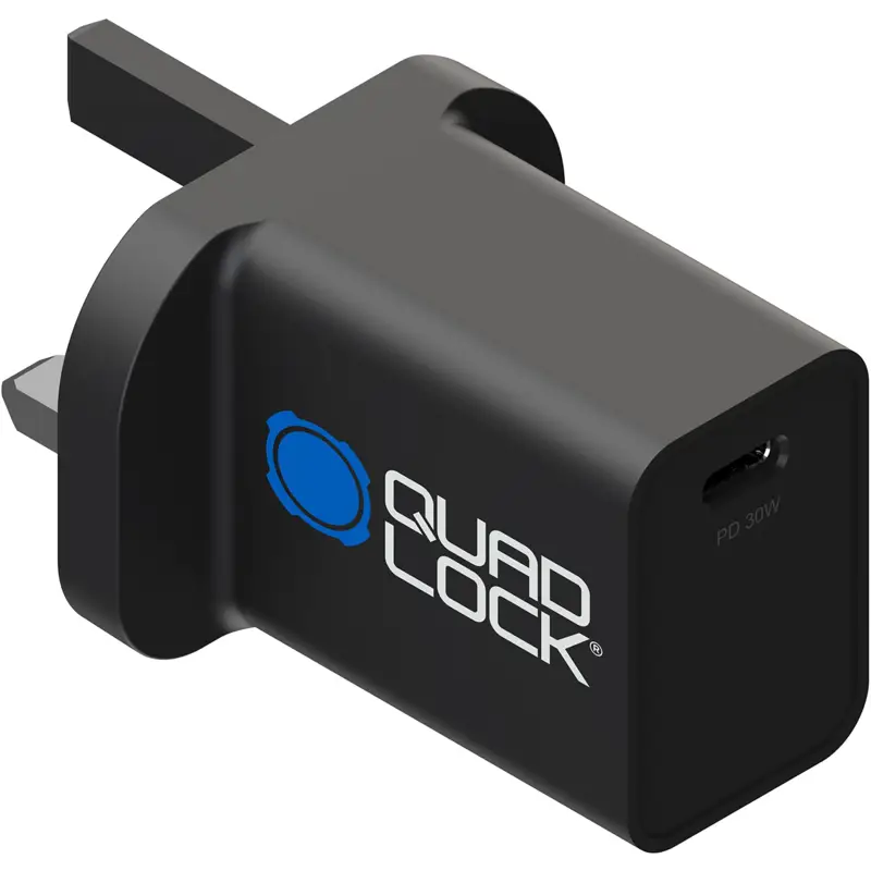 Balfes Bikes Quad Lock Accessory 30W UK Power Adapter in Black | Free postage over £30, £10 off first order, price match & 0% finance.