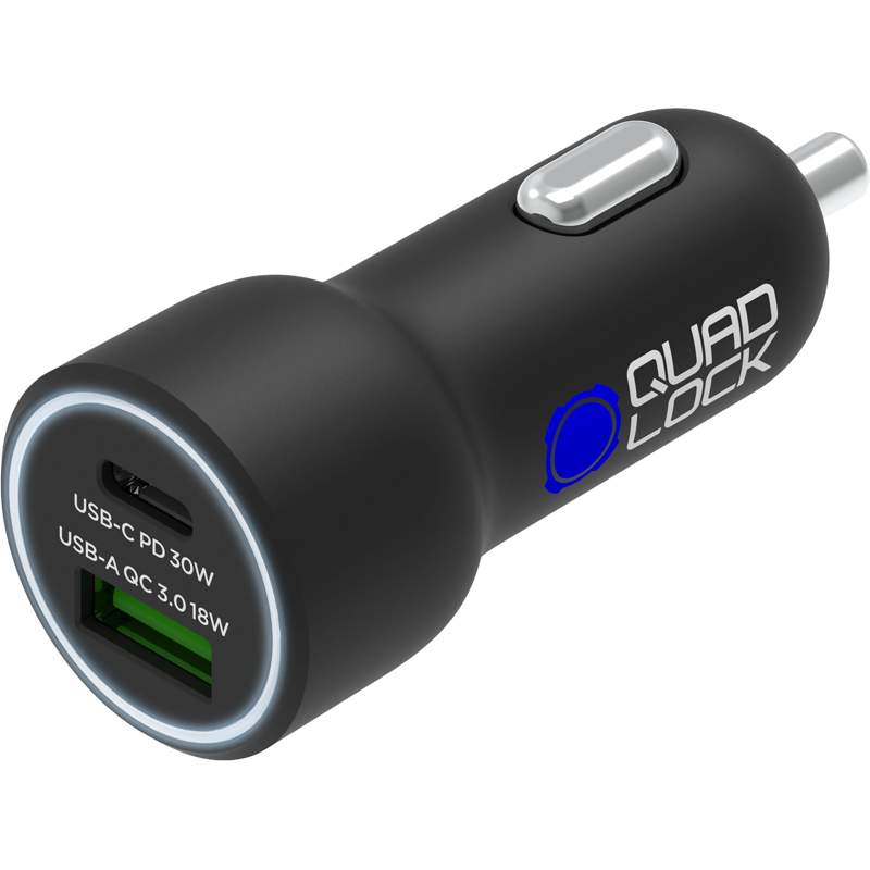 Balfes Bikes Quad Lock Dual USB 48W Dual Car Charger in Black | Free postage over £30, £10 off first order, price match & 0% finance.