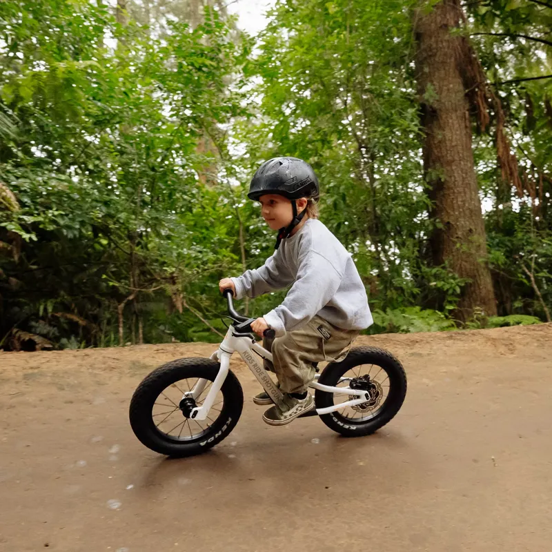Kids Ride Shotgun Dirt Hero II Balance Bike 12inch wheel with Magura Brake 2027 in Arctic Storm White-1