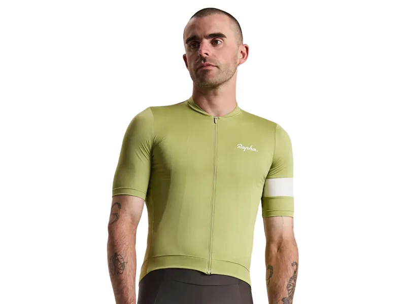 Rapha Men's Core Short Sleeve Jersey in Fern/White-2