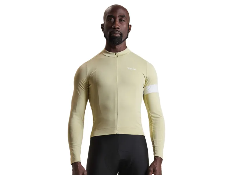 Rapha Men's Core Thermal Long Sleeve Jersey in Hay/White-2