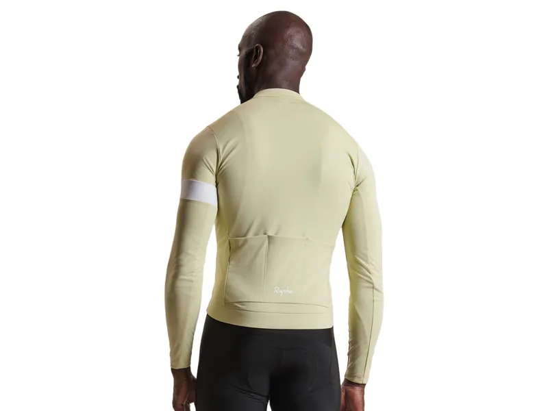 Rapha Men's Core Thermal Long Sleeve Jersey in Hay/White-3