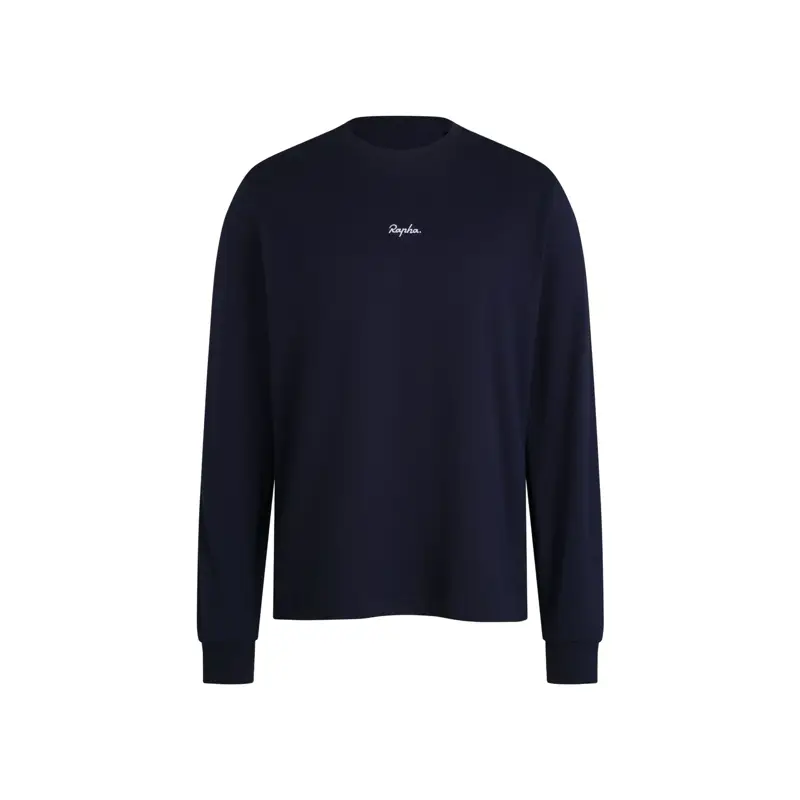 Balfes Bikes Rapha Men's Long Sleeve Cotton T-Shirt in Dark Navy/White | Free postage over £30, £10 off first order, price match & 0% finance.