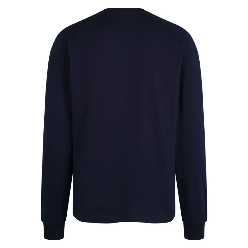 Rapha Men's Long Sleeve Cotton T-Shirt in Dark Navy/White-1