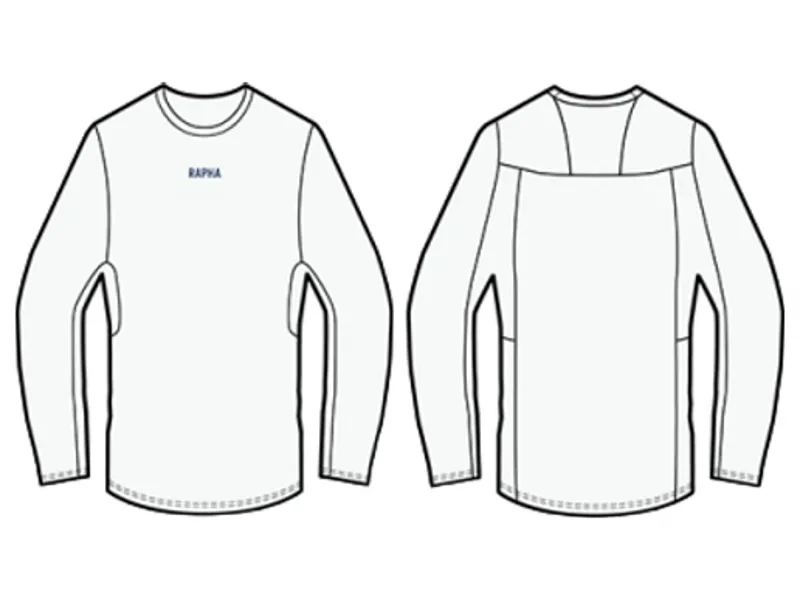 Rapha Men's Trail Long Sleeve Technical T-Shirt in White Fossil Blue
