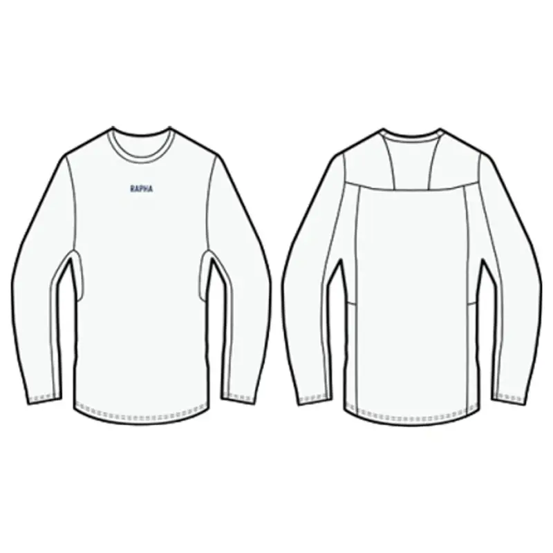 Balfes Bikes Rapha Men's Trail Long Sleeve Technical T-Shirt in White Fossil Blue | Free postage over £30, £10 off first order, price match & 0% finance.