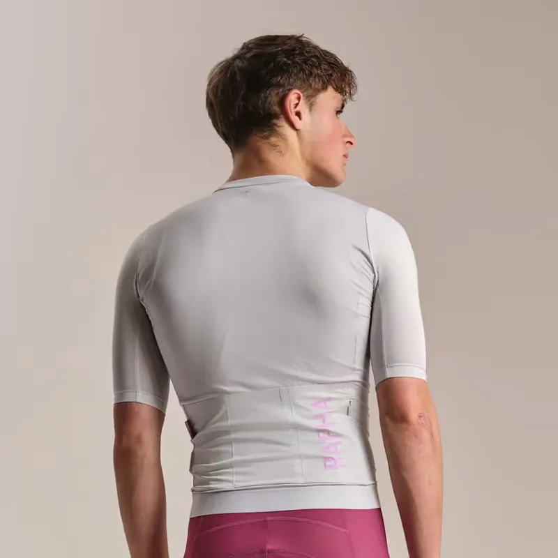 Rapha Men's Pro Team Short Sleeve Training Jersey III in Silver/Quartz-3
