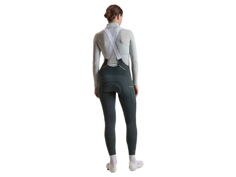 Rapha Women's Brevet Cargo Winter Tights in Dark Forest/Chartreuse-3