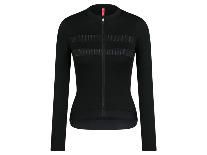 Rapha Women's Brevet Long Sleeve Merino Jersey III in Black/Black